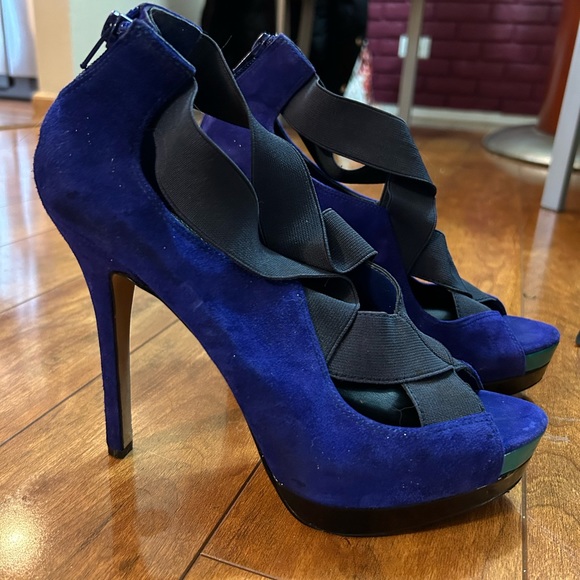 Jessica Simpson | Shoes | Jessica Simpson Blue Suede Heels Size 8 | Poshmark